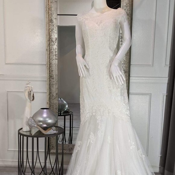 Off White Formal Evening Wedding Dress Gown - Picture 1 of 4